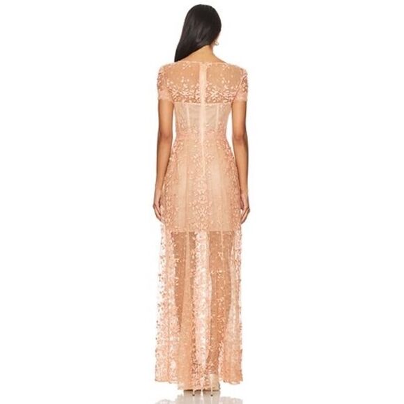 Bronx and Banco MEGAN CAP SLEEVE EVENING DRESS beige Large - Picture 6 of 11